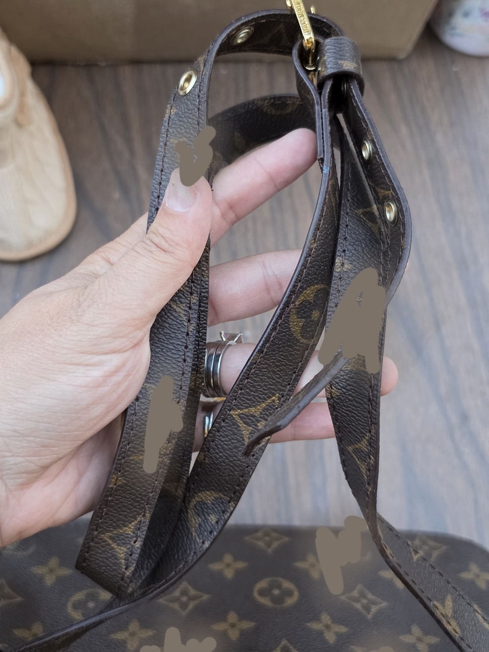 Designer-Style Brown Monogram Shoulder Strap Bag